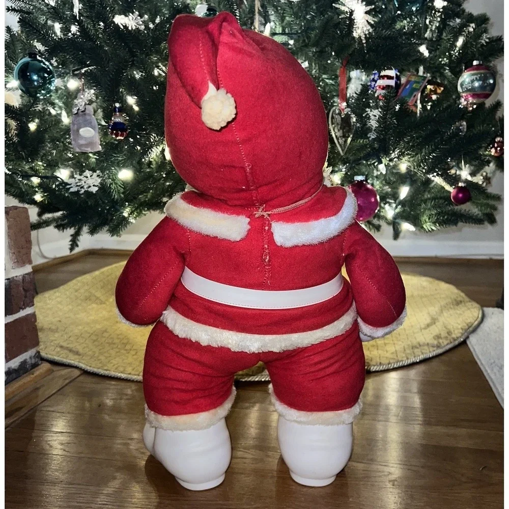 Vintage Rushton Co. Santa Claus Plush Doll Rubber Face‎ White Boots 20